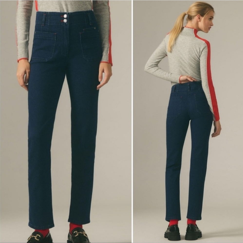 Maeve Anthropologie Junie High Rise Slim Blue Jeans Size 29